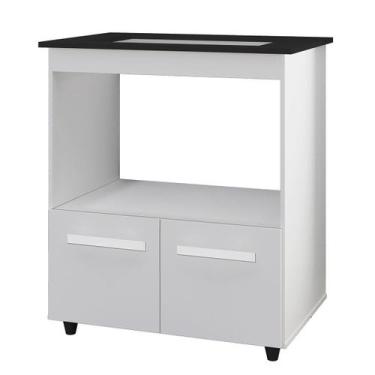 Imagem de Balcão Cooktop 2 Portas 4 Bocas MDP com Pés Eliana Branco - Moblis Móv