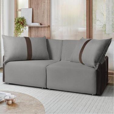 Imagem de Sofá Para Sala Reclinavel Estofado Manhatan 200cm Linho - Star Confort