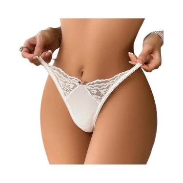 Imagem de Tanga Sexy De Renda Para Mulheres, Branca, Confortável E Respirável, L