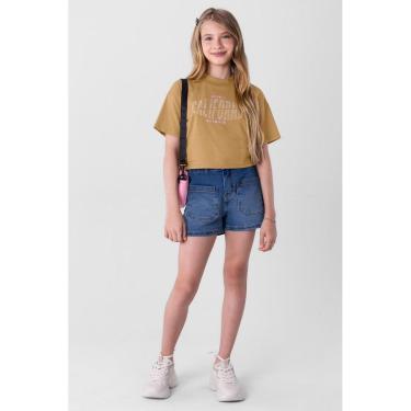 Imagem de Blusa cropped em malha infantil menina Young Class Marrom-Feminino