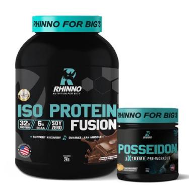 Imagem de Kit Iso Protein Fusion Chocolate + Pré Treino Posseidon Nutrition For 