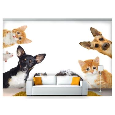 Imagem de Papel De Parede Cão Gato Hamster Coelho 3D Anm221