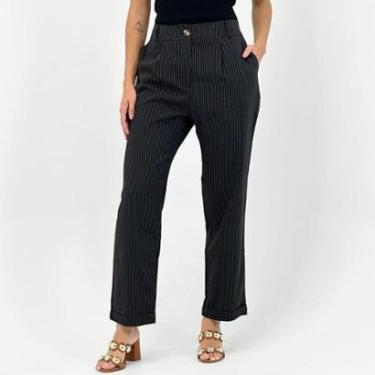 Imagem de Calça Lamech Reta Risca de Giz em Tecido Feminino-Feminino