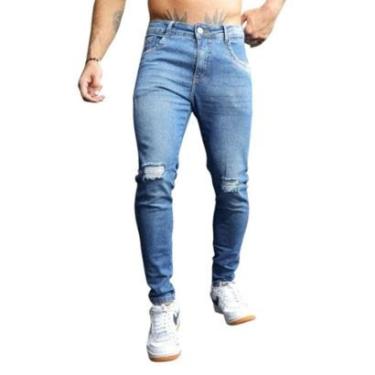 Imagem de Calça Jeans Slim Destroyed Masculina- Enfim-Masculino