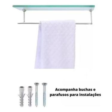 Imagem de Prateleira De Vidro  Porta Toalha De Rosto banheiro premium - ELETRO M