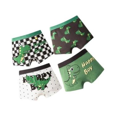 Imagem de Cuecas Boxer De Algodão Para Crianças 4PCS Com Estampa De Veículos E D