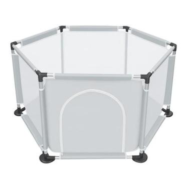 Imagem de Cercadinho para Bebê Chiqueirinho Criança Hexágono Cinza - Nagano