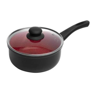 Imagem de Panela de Indução com Tampa de Vidro 16cm Vermelha - Lyor