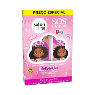 Imagem de Kit Shampoo 300ml E Condicionador 200ml Sos Cachos Kids Salon Line