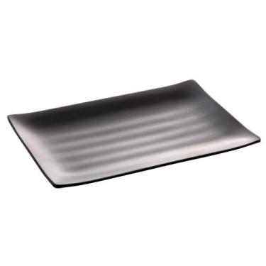 Imagem de Travessa Retangular Lyor Tóquio Melamina Preta 24,5cm