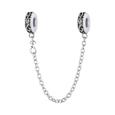 Imagem de Pulseira Feminina De Prata 925 Com Berloques De Café E Corrente De Seg