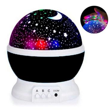 Imagem de Luminária Projetor Estrelado 360º Galaxy Star Master – Luz Mágica Para Quarto E Festas Preto