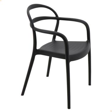 Imagem de Cadeira Tramontina Sissi ECO em Polipropileno e Fibra de Vidro com Braços Preto 92045409