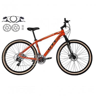 Imagem de Bicicleta Aro 29 Gti Roma Alumínio 21v Freio A Disco Hidráulico Garfo Com Suspensão Pneu Faixa - Laranja Tam.17