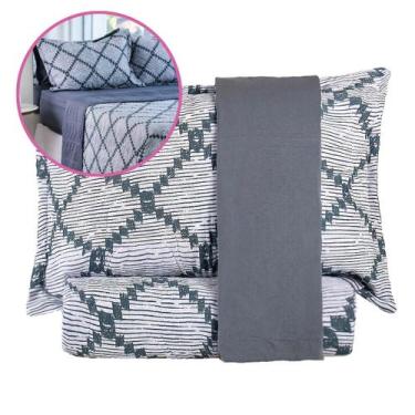 Imagem de Kit Cobre Leito Casal Cama Super King 3 Peça Colcha Matelado - Bella E