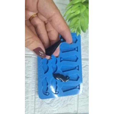 Imagem de Molde de silicone para Resina - Gravata e Bigode Com Pino - Pandu Mold