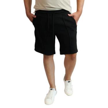 Imagem de Bermuda Masculina Moletom com bolso frontal - Rabbitohs, G, Preto