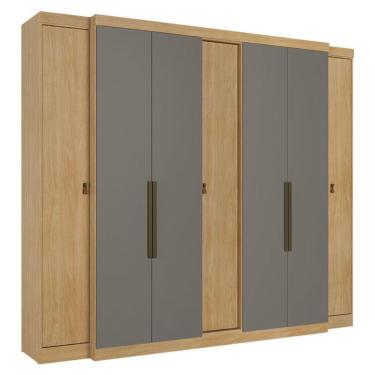 Imagem de Guarda Roupa Casal Supremo 7 Portas Nogal Gris Acetinado - THB