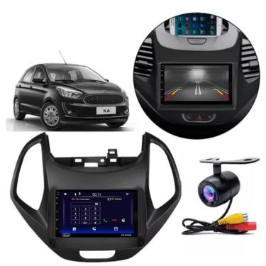 Imagem de Central Multimídia Automotiva Android Auto Ford Ka Moldura + Câm Preto 7 Touch Screen I...