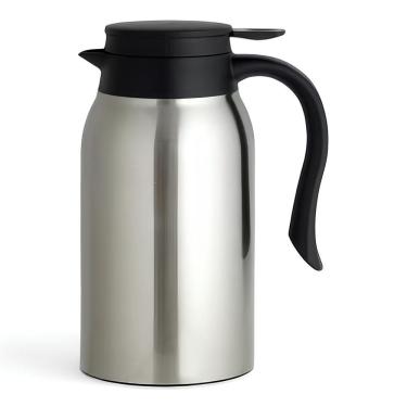 Imagem de Garrafa Térmica Inox Escovado 800ML Preta Cafés e Chás para Bebidas Quentes e Frias em Aço Inoxidável