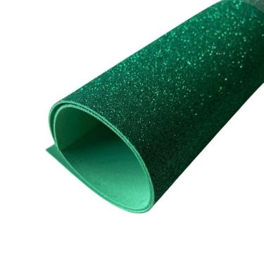 Imagem de Placa de Eva com Glitter Dubflex em E.v.a. 40cm X 48cm X 1 e 5mm Verde Kit 10 Folhas pa...
