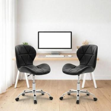 Imagem de Banqueta Alta Giratória Office Regulagem de Altura Base Cromada Assent