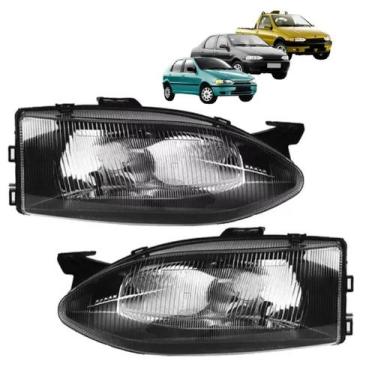 Imagem de Par farol palio siena strada g1 1996 97 98 99 2000 negra - BBS AI