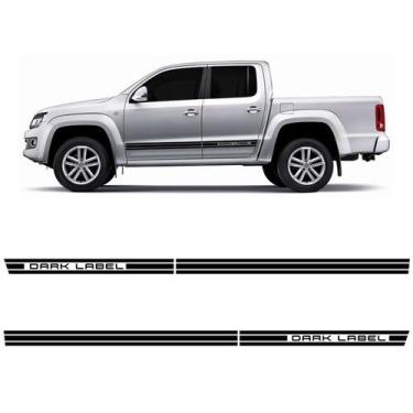 Imagem de Faixa Lateral Amarok Dark Label 2015/2016 Adesivo Preto Par - SPORTINO