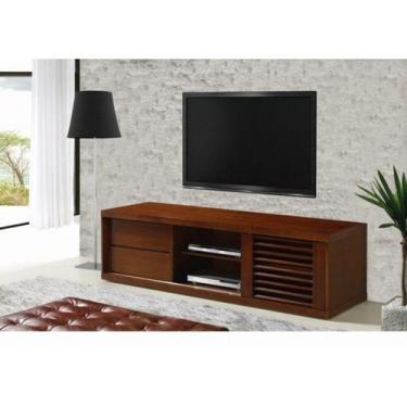Imagem de Rack Rústico Castanho Madeira Maciça 1.80 x 55 x 54 Para Sala de Estar