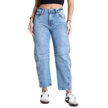 Imagem de Calça Jeans Sawary Barrel - 281766 - Azul 46-Feminino