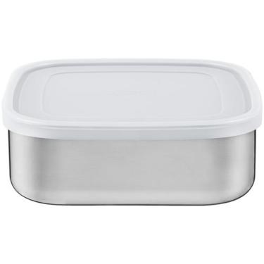 Imagem de Pote Inox Tramontina com Tampa Quadrado 2,1L Freezinox, 2,1L, Prata e 