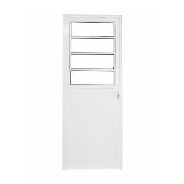 Imagem de Porta Basculante Lambril Alumínio Branco 2.10 x 80 Lado Esquerdo  Hale