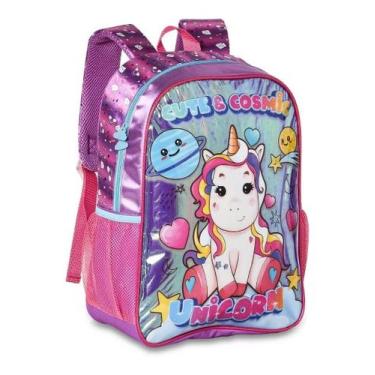 Imagem de Mochila Costas Escolar Infantil Unicórnio Holográfica Clio - Clio Styl