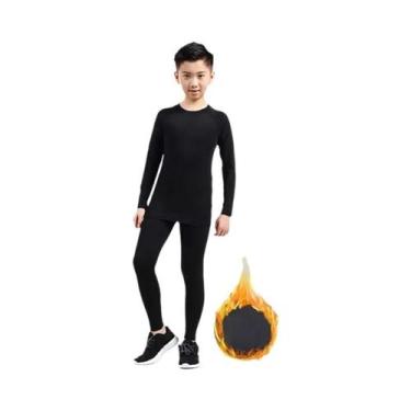 Imagem de Conjunto De Roupa Térmica Para Meninos E Meninas, Veludo, Quente Para 