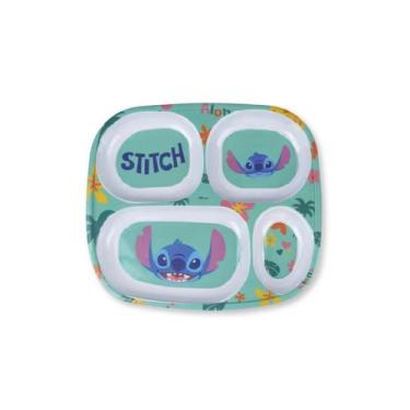Imagem de Prato Divisória Melamina 24,5cm Stitch Resistente Infantil - TUUT