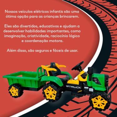 Imagem de Trator Elétrico 12v Com Controle 2 Em 1 Mp3 Led Cor Verde - Bang Toys