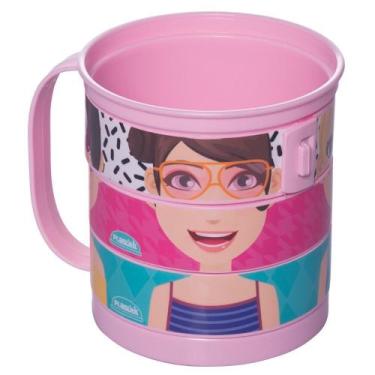 Imagem de Caneca Infantil divertida 360ml rosa Plasutil ref.13851