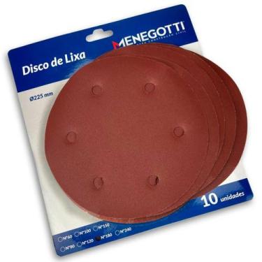 Imagem de Kit 10 Lixas 225MM Menegotti Para Lixadeira MLP710H e MLP750 Escolher 