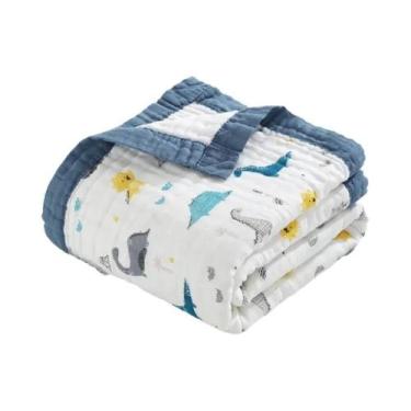 Imagem de Cobertores De Algodão Muslin Para Bebês Em 6 Camadas, Macios, Absorven