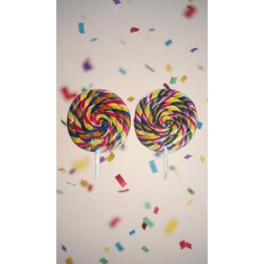 Imagem de Pirulito Psicodélico Colorido Tutti-Frutti 12 Unidades - Congratulatio