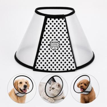 Imagem de Colar Elizabetano Chalesco Ajustável para Cães e Gatos Proteção Pós-Cirúrgica Anti Mordida Lavável Tamanho Único