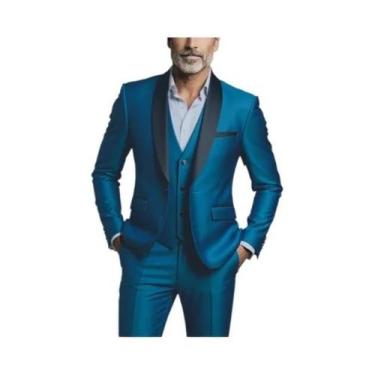 Imagem de Terno Slim Fit Masculino De Alta Qualidade Para Casamento, Traje Forma