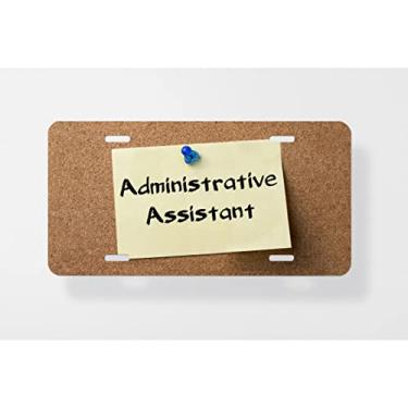 Imagem de Etiqueta adesiva de assistente administrativo fixa no boletim Boa capa para placa de carro – Capa para placa de carro – Capa para moldura de placa de carro 15 x 30 cm