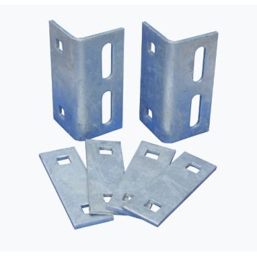 Imagem de Dock Edge + Howell Dock Hardware Floating Inside Joist Corner Kit com 2 cantos internos de viga e 4 placas de arruela, prata