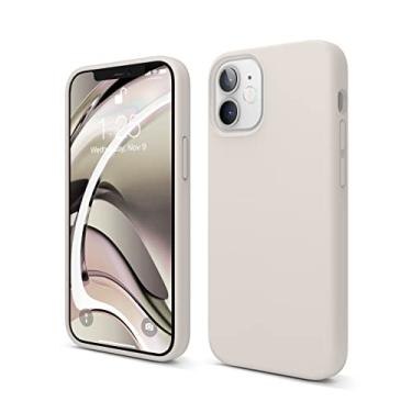 Imagem de elago Capa compatível com iPhone 12 Mini, capa de silicone líquido, proteção total (proteção de tela e câmera) para iPhone 12 de 5,4 polegadas (pedra)