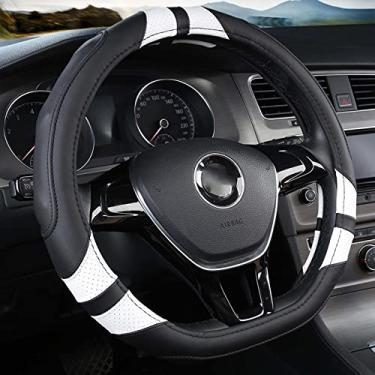 Imagem de ZKSMZS Capa de volante de carro em forma de couro, para Volkswagen Golf 6 7 Polo Passat Tiguan 2016 2017 2018 para Kia Sportage Optima K5