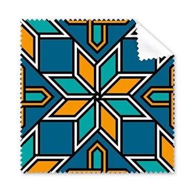 Imagem de Azul laranja Marrocos pano de limpeza de flores abstratas tela de telefone limpador de óculos 5 peças