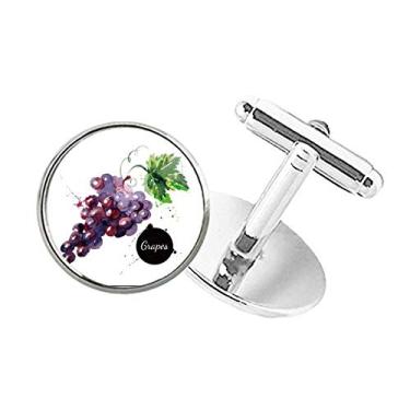 Imagem de DIYthinker Abotoaduras Grapes Fruit Tasty Healthy Watercolor com botão redondo