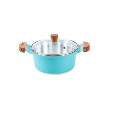 Imagem de Caçarola Azul Turquesa Alumínio Usinado Javali AM 22cm