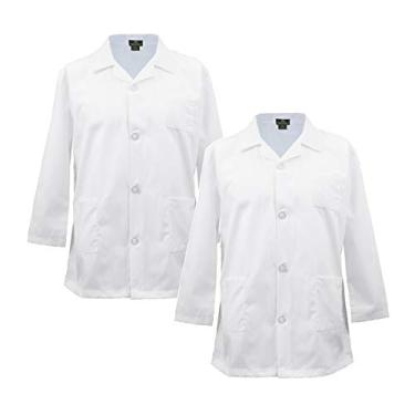 Imagem de Casaco de laboratório infantil da Natural Uniforms com toque macio - embalagem com múltiplos (pacote com 2, branco, 2/3)